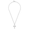 22 Inch 925 Sterling Silver Geometric Cross Pendant Necklace