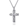 22 Inch 925 Sterling Silver Geometric Cross Pendant Necklace