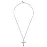 22 Inch 925 Sterling Silver Geometric Cross Pendant Necklace