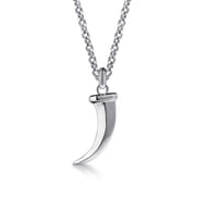 22 Inch 925 Sterling Silver Horn Pendant Necklace