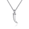 22 Inch 925 Sterling Silver Horn Pendant Necklace