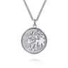 22 Inch 925 Sterling Silver Lion Medallion Pendant Necklace