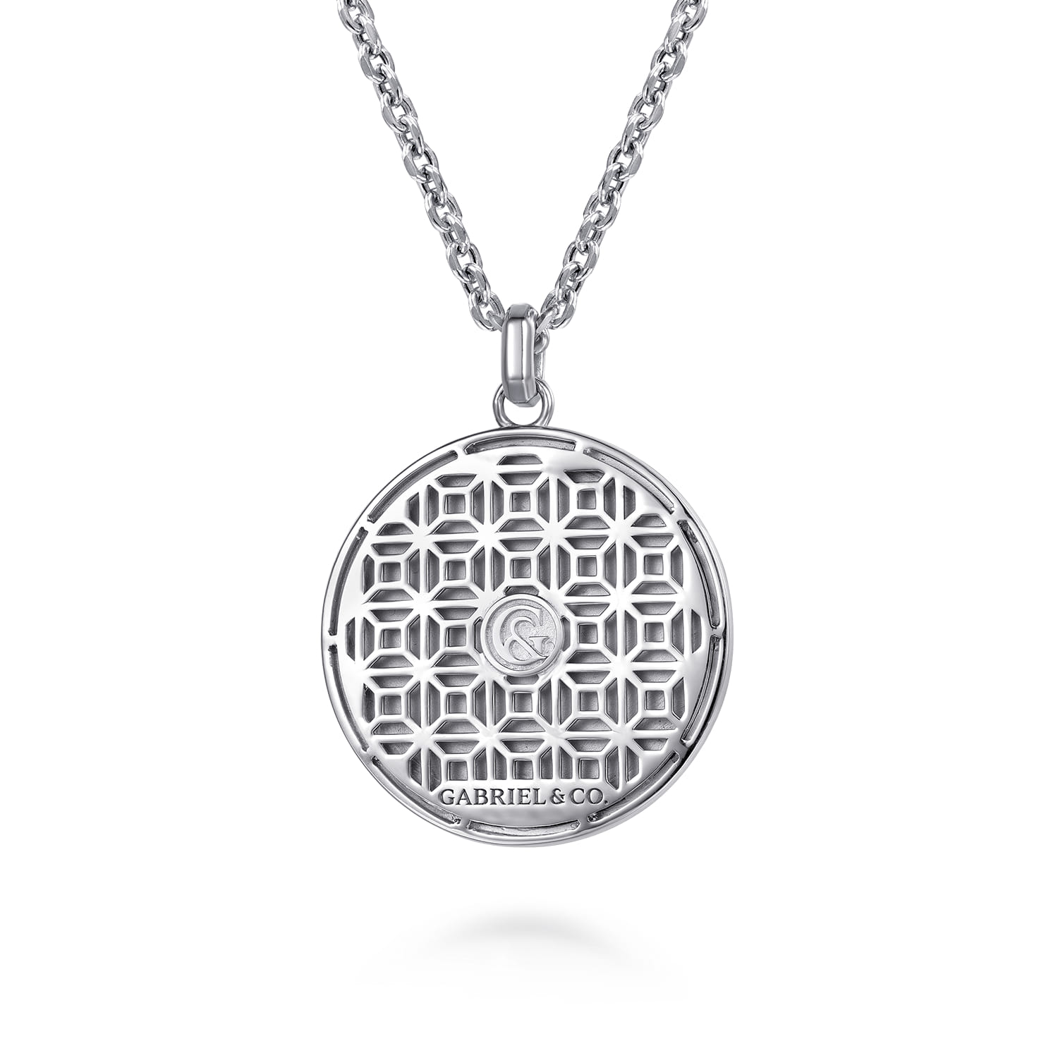 22 Inch 925 Sterling Silver Lion Medallion Pendant Necklace - Shot 2