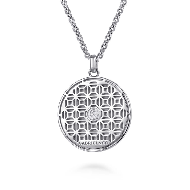 22 Inch 925 Sterling Silver Lion Medallion Pendant Necklace - Shot 2