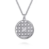 22 Inch 925 Sterling Silver Lion Medallion Pendant Necklace