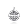 22 Inch 925 Sterling Silver Round St Christopher Protect US Pendant Necklace