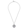22 Inch 925 Sterling Silver Round St Christopher Protect US Pendant Necklace