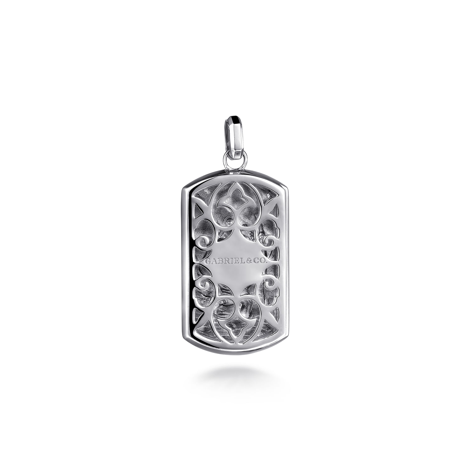 アクセサリー S.T 22 Inch 925 Sterling Silver Saint Christopher Dog Tag Pendant
