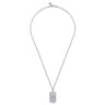 22 Inch 925 Sterling Silver Saint Christopher Dog Tag Pendant Necklace