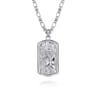 22 Inch 925 Sterling Silver Saint Christopher Dog Tag Pendant Necklace