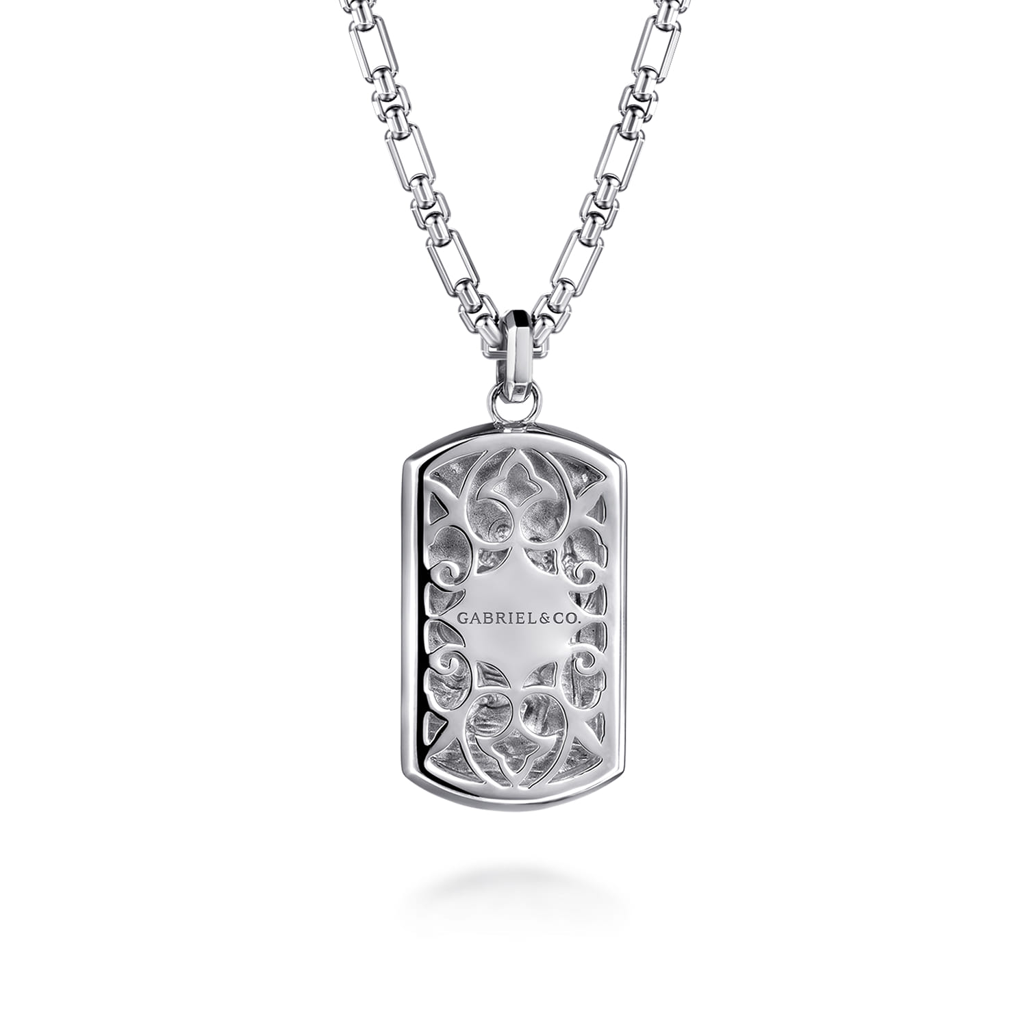 22 Inch 925 Sterling Silver Saint Christopher Dog Tag Pendant Necklace - Shot 2