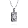 22 Inch 925 Sterling Silver Saint Christopher Dog Tag Pendant Necklace