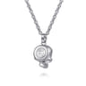 22 Inch 925 Sterling Silver Skull Pendant Necklace