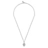 22 Inch 925 Sterling Silver Skull Pendant Necklace