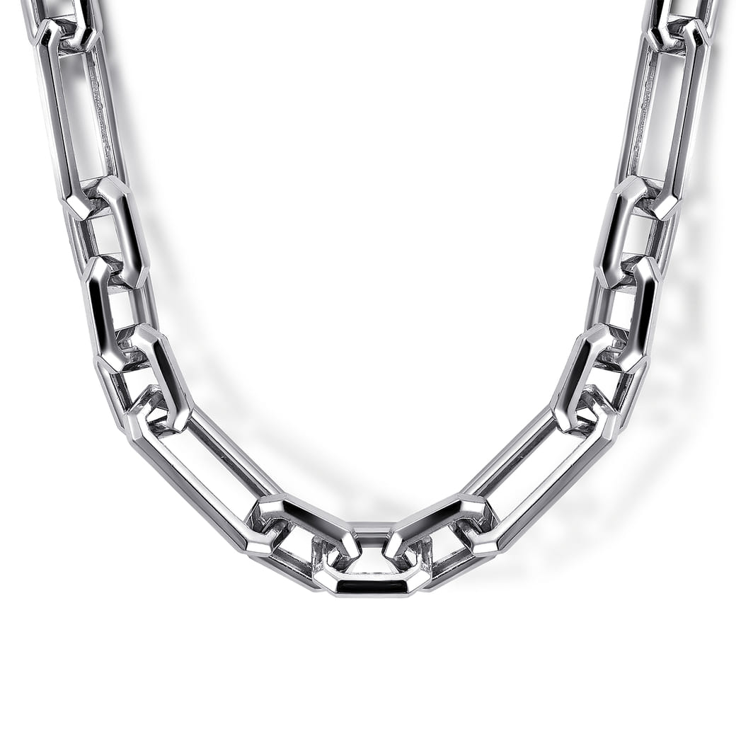 22 Inch 925 Sterling Silver Solid Figaro Chain Necklace $550