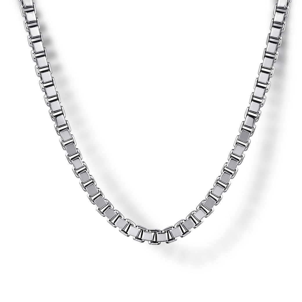 22 Inch 925 Sterling Silver Solid Men's Box Chain Necklace $210