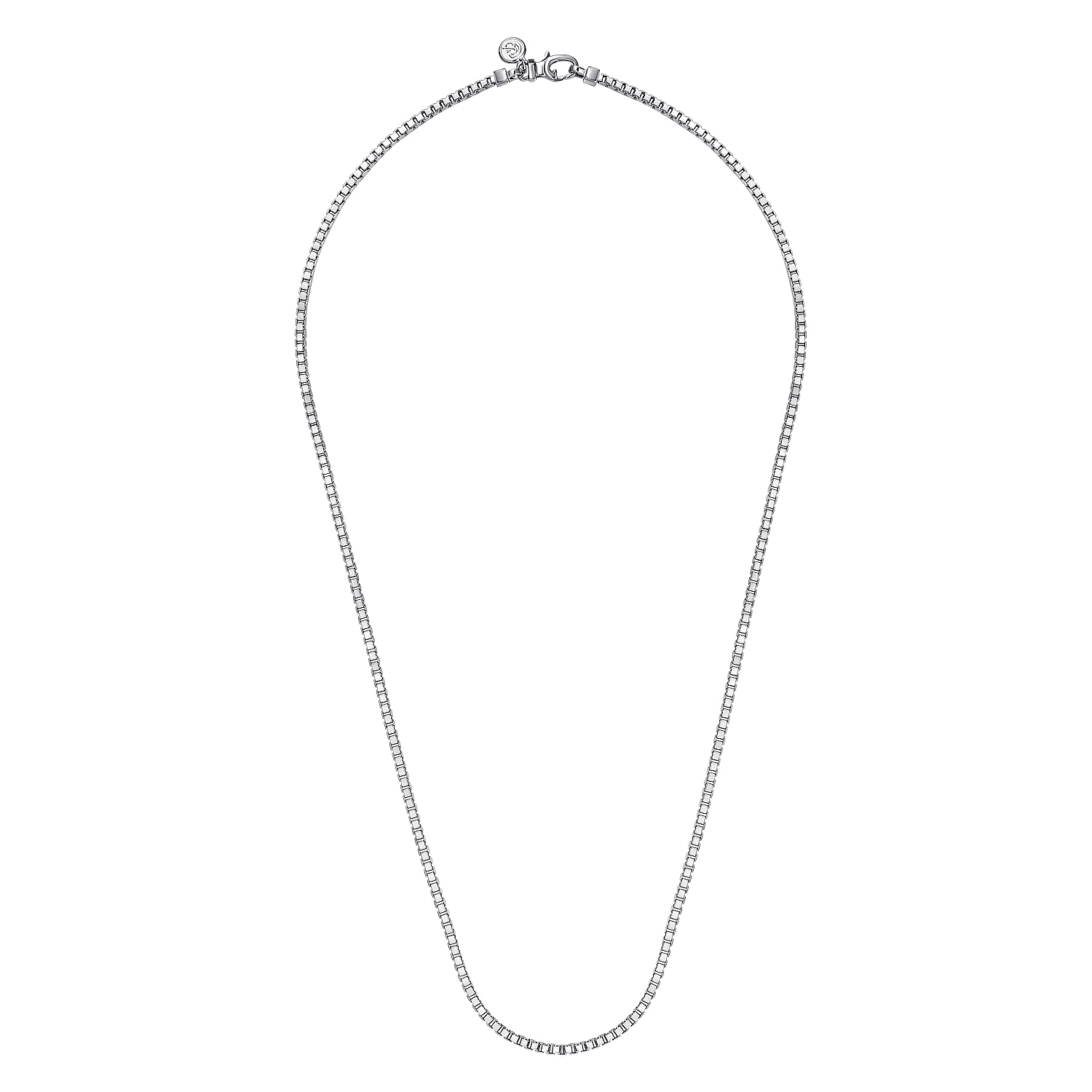 22 Inch 925 Sterling Silver Solid Men's Box Chain Necklace - Shot 2