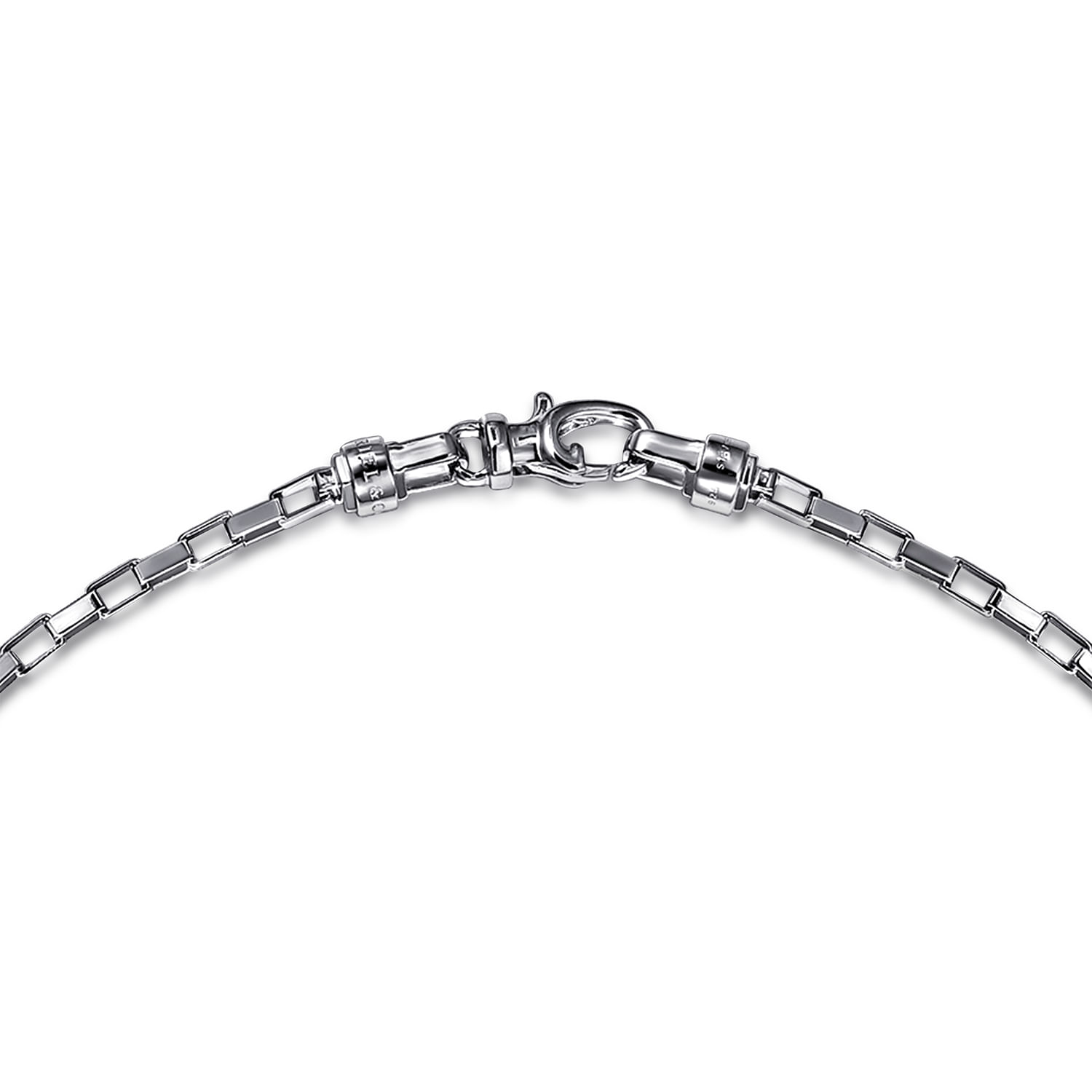 22 Inch 925 Sterling Silver Solid Men's Box Chain Necklace - Shot 3