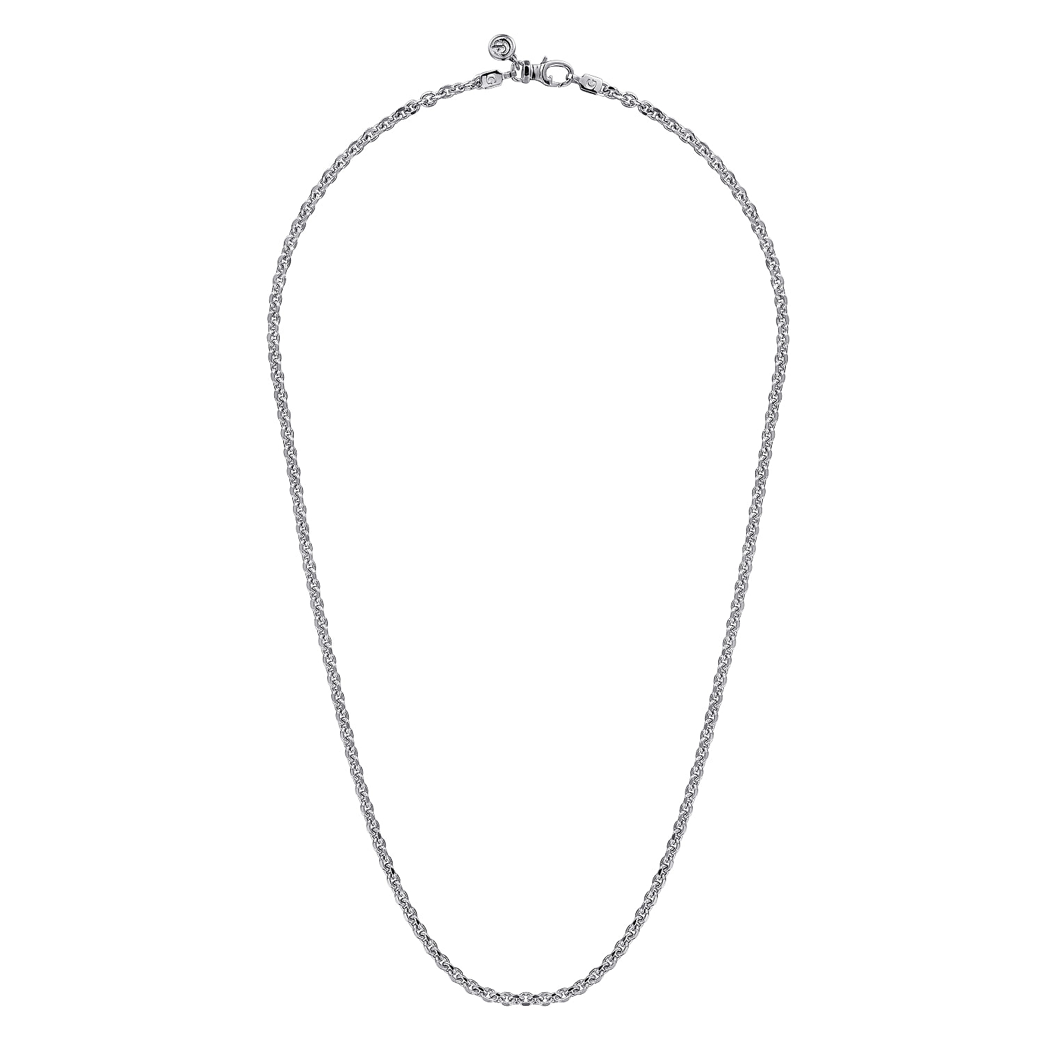 22 Inch 925 Sterling Silver Solid Men's Link Chain Necklace  - Shot 2