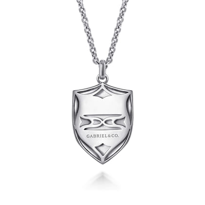 22 Inch 925 Sterling Silver St. Michael Dog Tag Pendant Necklace