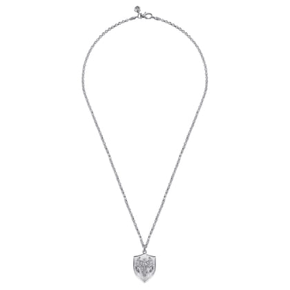 22 Inch 925 Sterling Silver St. Michael Dog Tag Pendant Necklace