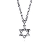22 Inch 925 Sterling Silver Star Pendant Necklace