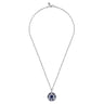 22 Inch 925 Sterling Silver Star of David Lapis Pendant Necklace