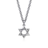 22 Inch 925 Sterling Silver Star of David Pendant Necklace