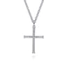 22 Inch 925 Sterling Silver Twisted Rope Cross Pendant Necklace