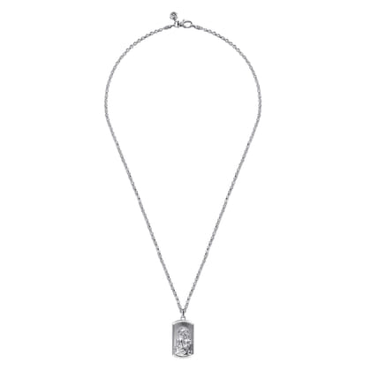 22 Inch 925 Sterling Silver Virgin Mary  Jesus Pendant Necklace