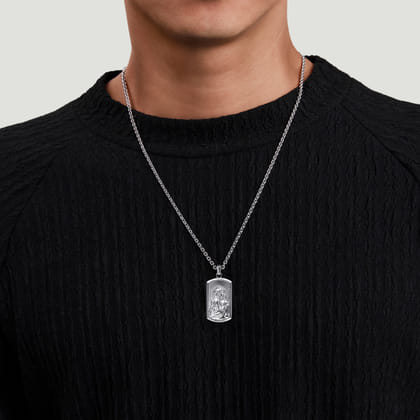 22 Inch 925 Sterling Silver Virgin Mary  Jesus Pendant Necklace