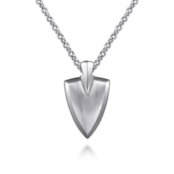 22 Inch 925 Sterling Silver Wheat Arrowhead Pendant Necklace