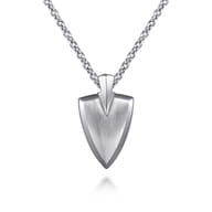 22 Inch 925 Sterling Silver Wheat Arrowhead Pendant Necklace