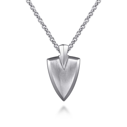 22 Inch 925 Sterling Silver Wheat Arrowhead Pendant Necklace