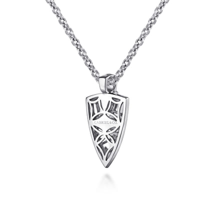 22 Inch 925 Sterling Silver Wheat Arrowhead Pendant Necklace