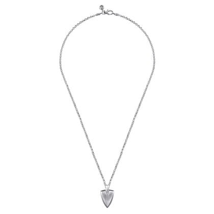 22 Inch 925 Sterling Silver Wheat Arrowhead Pendant Necklace