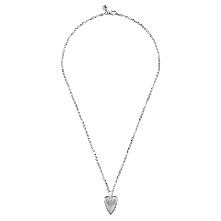 22 Inch 925 Sterling Silver Wheat Arrowhead Pendant Necklace - Shot 3