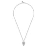 22 Inch 925 Sterling Silver Wheat Arrowhead Pendant Necklace