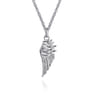22 Inch 925 Sterling Silver Wing Pendant Necklace