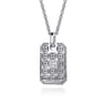 22 Inch 925 Sterling Silver and 14K Yellow Gold Dog Tag with Cross Pendant Necklace