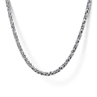 24 Inch 1.9mm 14K White Gold Men's Hollow Wheat Chain Necklace 