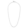 24 Inch 1.9mm 14K White Gold Men's Hollow Wheat Chain Necklace 
