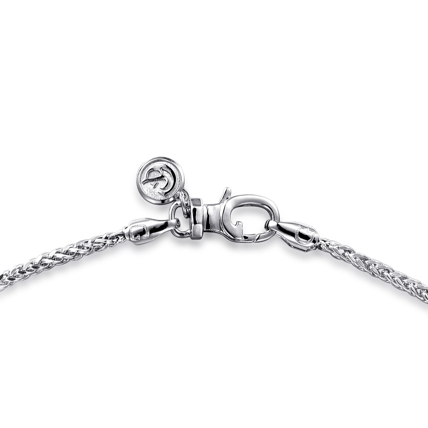 24 Inch 1.9mm 14K White Gold Men's Hollow Wheat Chain Necklace  - Shot 3