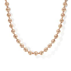 24 Inch 14K Rose Gold 3mm Hollow Ball Chain Necklace