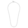 24 Inch 14K White Gold 3mm Hollow Ball Chain Necklace