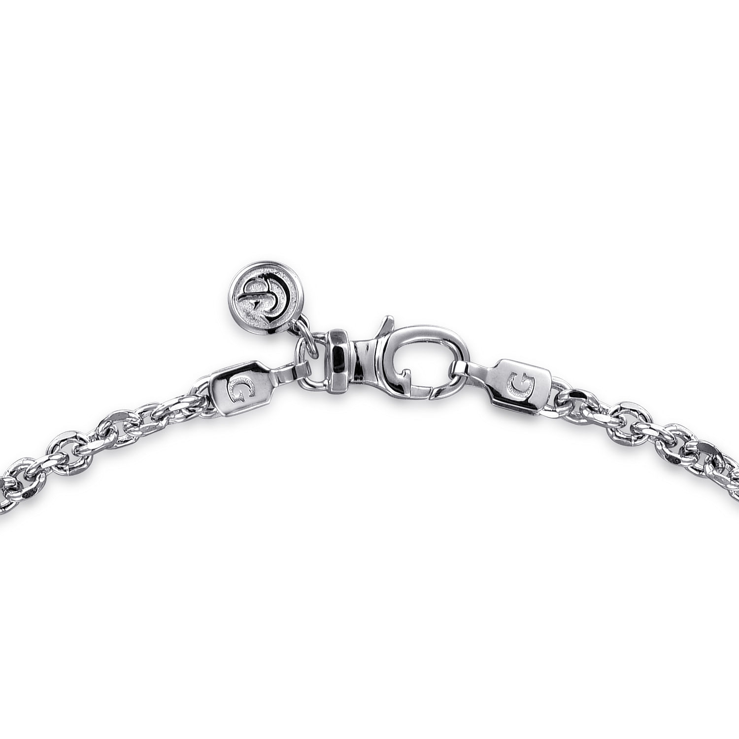 24 Inch 14K White Gold Hollow Men's Link Chain Necklace - Shot 3