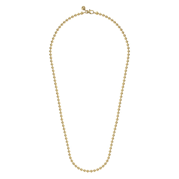 24 Inch 14K Yellow Gold 4mm Hollow Ball Chain Necklace @ $2600 