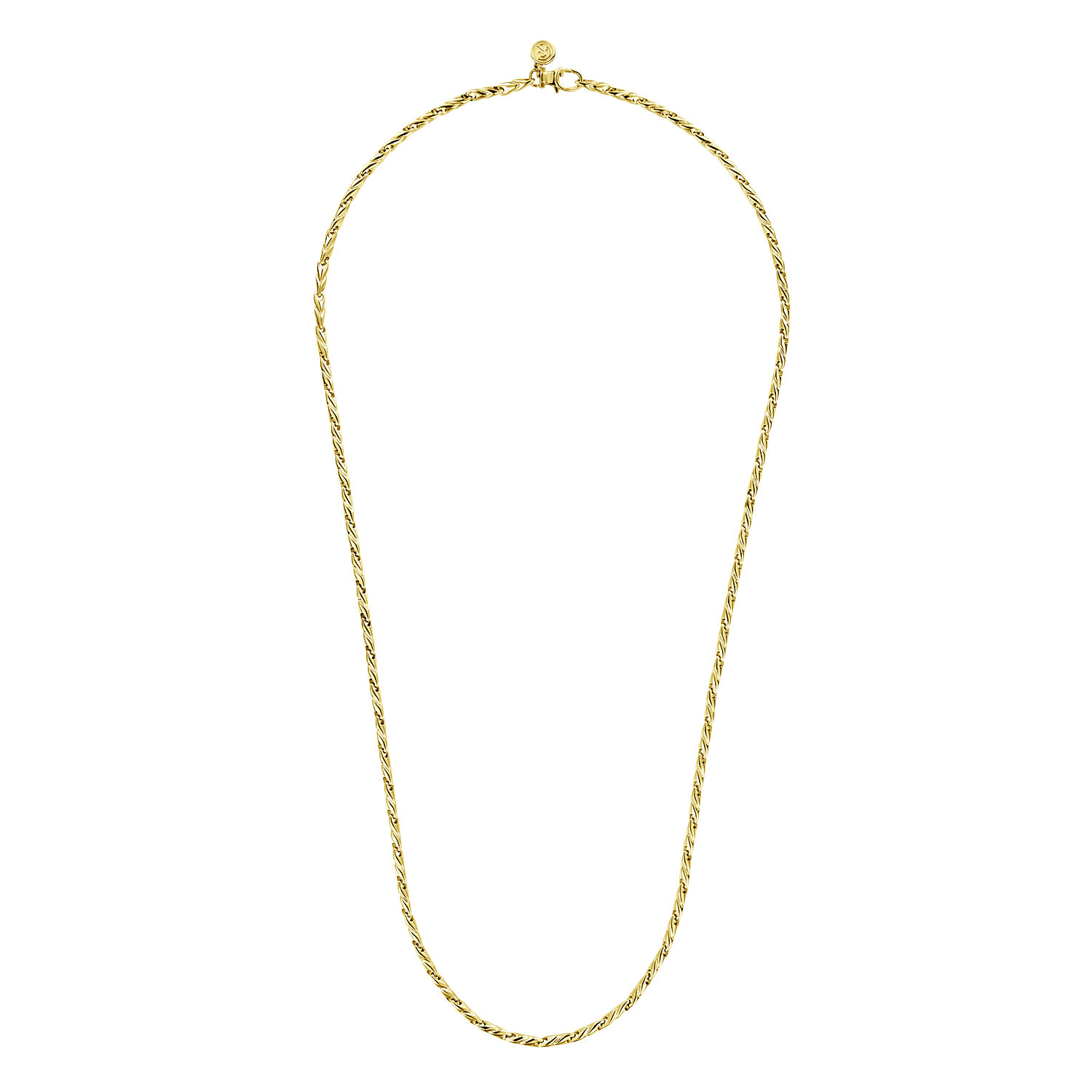 24 Inch 14K Yellow Gold Hollow Men's Link Chain Necklace - Shot 2