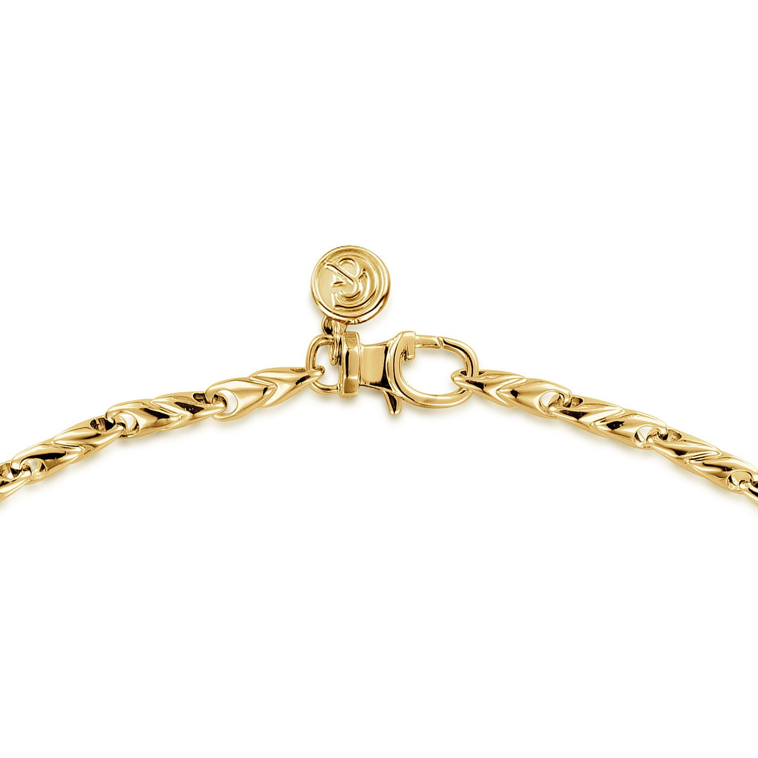 24 Inch 14K Yellow Gold Hollow Men's Link Chain Necklace - Shot 3
