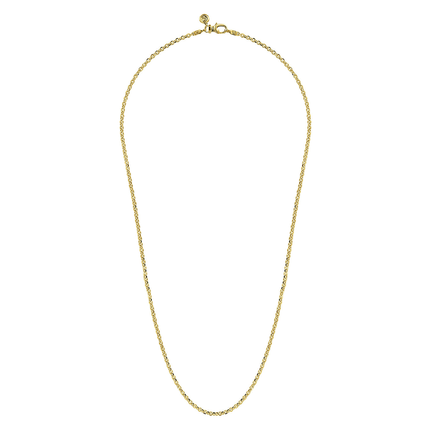 24 Inch 14K Yellow Gold Hollow Men's Link Chain Necklace - Shot 2